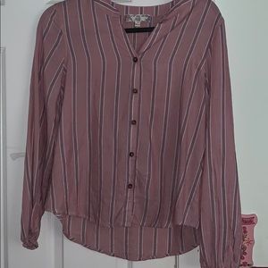 Light Pink striped long sleeve button up
